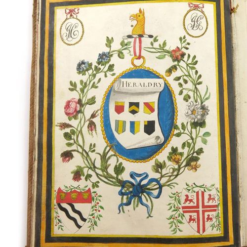 Null A Heraldry book, signed Joseph Clements and J. Golding 1795, with hand pain&hellip;