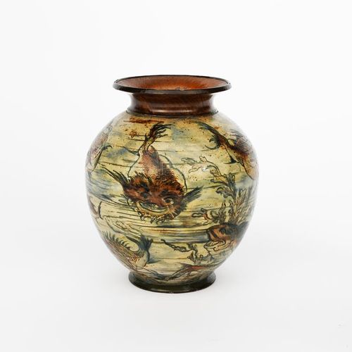 Null Un vase aquatique en grès de Martin Brothers par Edwin et Walter Martin, da&hellip;