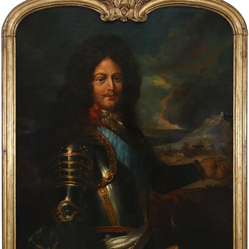 Null Hyacinthe Rigaud的追随者 维勒鲁瓦公爵François de Neufville（1644-1730）的肖像，四分之三的身高，身穿盔甲&hellip;
