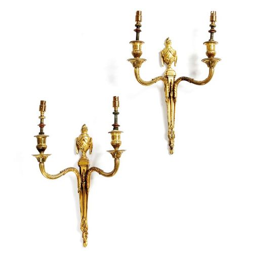 Null A PAIR OF ORMOLU WALL LIGHTS IN LOUIS XVI STYLE, LATE 19TH CENTURY the cent&hellip;