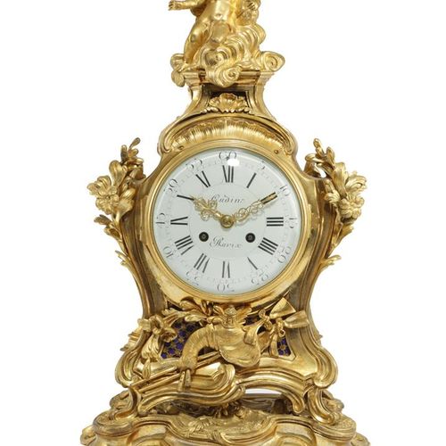 Null 19世纪法国路易十五风格的奥尔莫鲁曼特钟，黄铜鼓式机芯，外置计数轮和锚式擒纵机构，背板上印有 "S Marti at Ci / Medaille de&hellip;