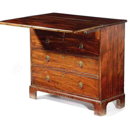 Null A GEORGE II MAHOGANY BACHELOR'S CHEST C.1750 the hinged fold-over top above&hellip;