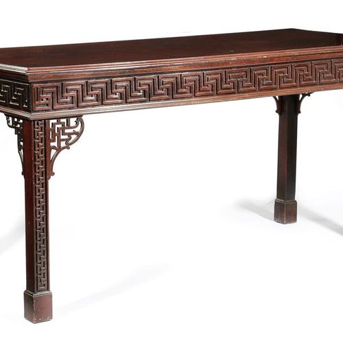 Null A GEORGE III MAHOGANY CENTRE TABLE IN CHINESE CHIPPENDALE STYLE LATE 18TH C&hellip;