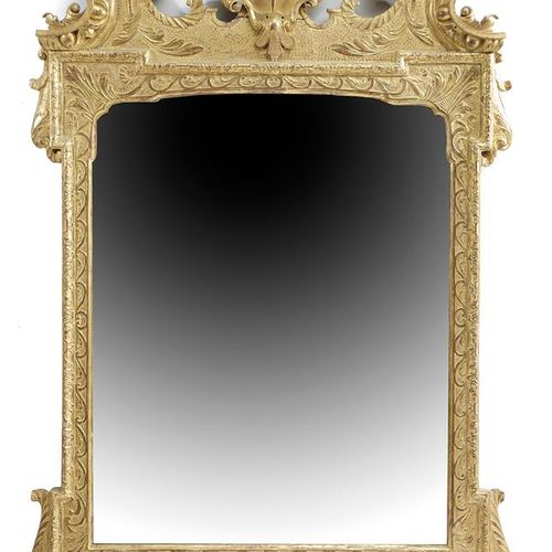 Null A GEORGE II GILTWOOD WALL MIRROR C.1730-40 the shaped rectangular plate wit&hellip;