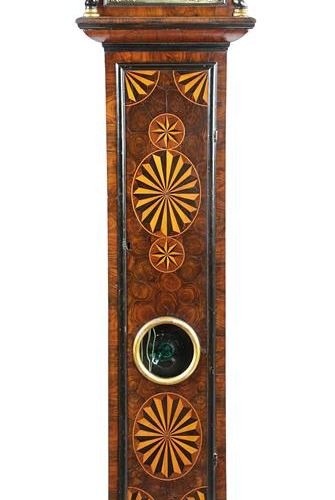 Null A WALNUT AND OLIVEWOOD OYSTER VENEERED AND PARQUETRY LONGCASE CLOCK PROBABL&hellip;