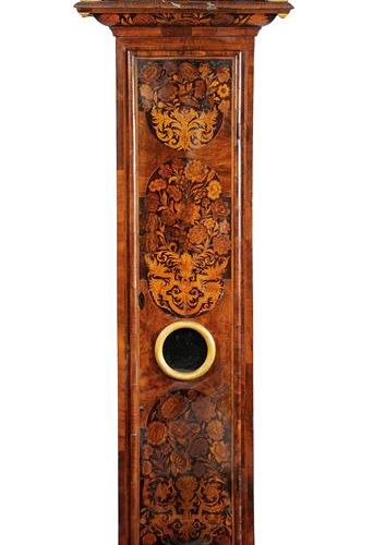 Null A WILLIAM AND MARY WALNUT AND MARQUETRY LONGCASE CLOCK BY JOSEPH WINDMILLS,&hellip;