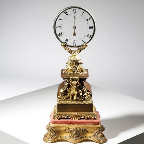 Null A FRENCH PATINATED AND GILT BRONZE MYSTERY CLOCK ATTRIBUTED TO JEAN-EUGENE &hellip;