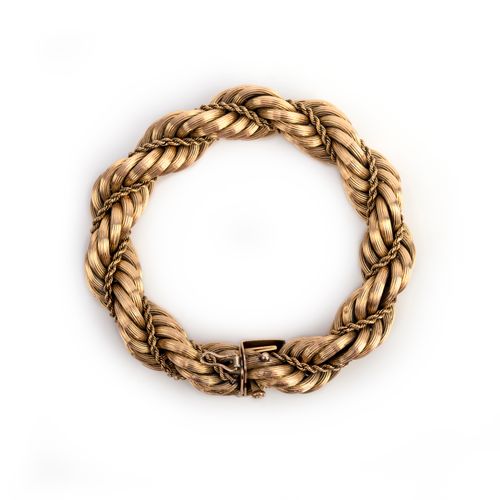 Null A gold bracelet, Italy, mid 20th century, of rope twist design, composed of&hellip;
