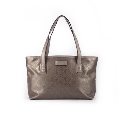 Null Gucci, a small metallic pinkish/grey GG Imprime tote 

37cm wide, 21cm high&hellip;