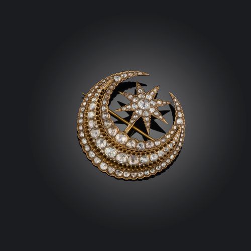 Null Broche en diamant, conçue comme le symbole islamique du croissant de lune e&hellip;