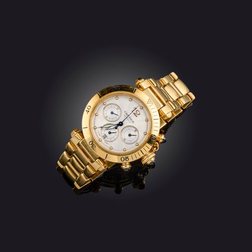 Null Cartier, montre-bracelet chronographe 'Pasha de Cartier' en or 18ct pour ho&hellip;