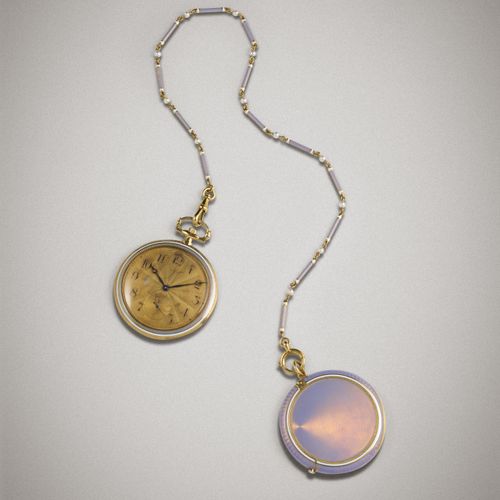 Null Cartier, montre de poche et boîtier vesta en or et émail, vers 1908, compos&hellip;