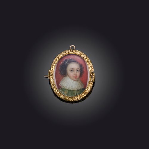 Null λ Bijou de deuil en miniature de George III, composite du début du 19e sièc&hellip;