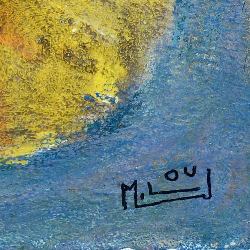 Miloud Labied (1939 2008). Composition (daté 1975). Huile sur toile, signée en b&hellip;