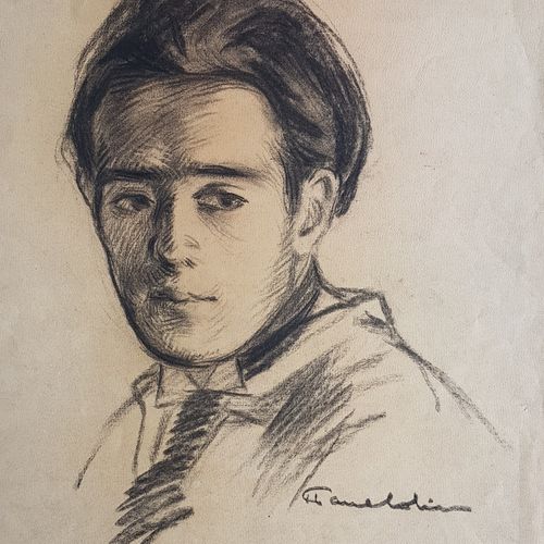 COLIN Paul (1892 1985) "Portrait d’homme" Fusain 57 x 43 cm signée en bas à gauc&hellip;