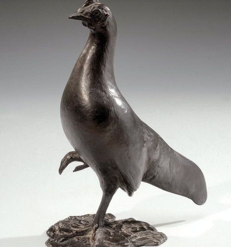 POMPON François (1855-1933) LA POULE CAYENNE Epreuve en bronze patiné, signée, A&hellip;