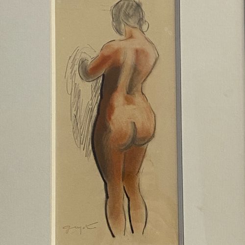 Georges Lucien GUYOT (1885 1973) 
nu fémnin de dos 
Crayon et sanguine sur papie&hellip;