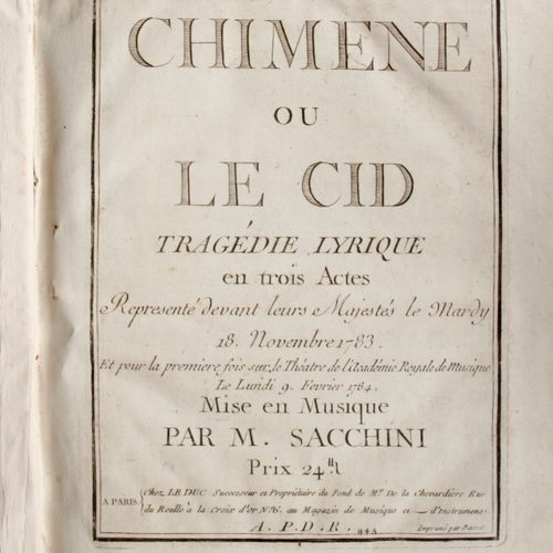 Null [Partitura musicale del XVIII secolo]. SACCHINI (Antonio 1730-1786). Chimèn&hellip;