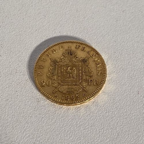 1 pièce 20 FF Francs Français or Napoleon III Empereur 1867 PB : 6,45 g Mise à p&hellip;