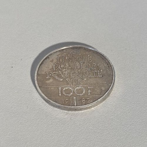 1 pièce 100 FF Francs Français en argent 1989 Mise à prix : 10 euros Envoi posta&hellip;