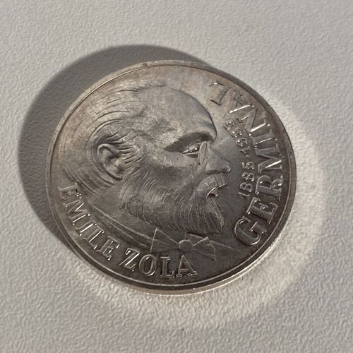 Une pièce de 100 Fr Francs en argent datée de 1985 EMILE ZOLA GERMINAL PB : 15.0&hellip;
