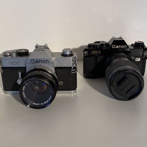 Un lot d'appareils photo CANON AL1 (28/70) Canonflex RM (1,8/50) TX (1,8/50) Pri&hellip;