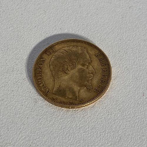 1 pièce 20 FF Francs Français or Louis Napoleon Bonaparte tête nue 1859 PB : 6,4&hellip;