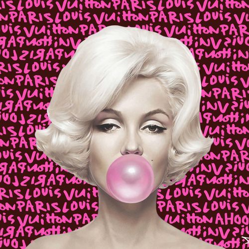 BrainRoy (né en 1980) 
"Marilyn x Louis Vuitton Pink" 
Finition verre acrylique &hellip;