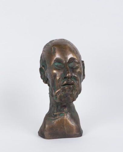 Null Jean ROULLAND (né en 1931). "Buste d'Hippocrate". Bronze à patine brune, si&hellip;