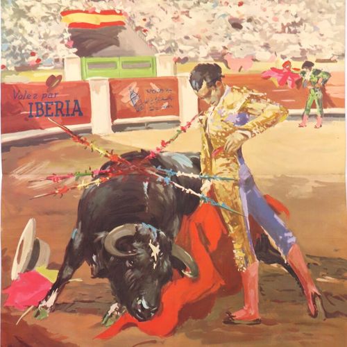 Null Set mit 3 Postern: zwei zum Tourismus in Spanien mit Szenen von Stierkämpfe&hellip;