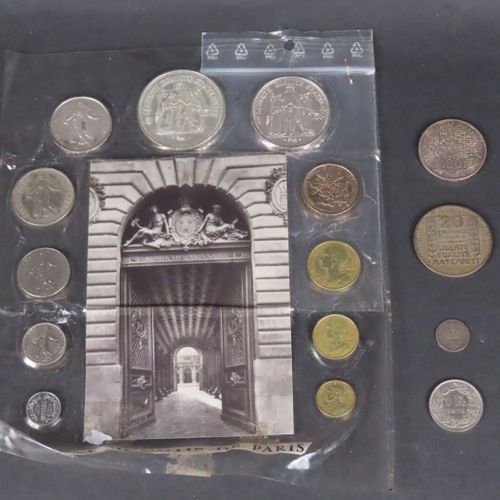 Null Lot de pièces françaises dont 5 en argent : 50 F Hercule, 10 F Hercule, 100&hellip;