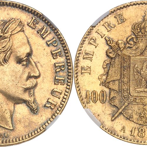 France Second Empire / Napoléon III (1852-1870). 100 francs tête laurée 1870, A,&hellip;