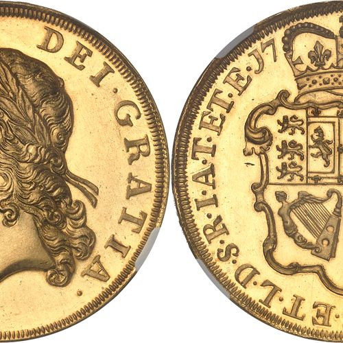 GRANDE-BRETAGNE Georges II (1727-1760). 5 guinées, Flan bruni (PROOF) 1731, Lond&hellip;