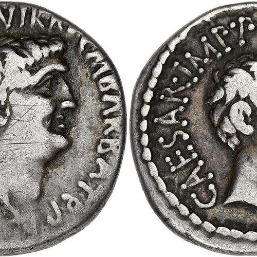 Null REPUBBLICA ROMANA
Marco Antonio e Ottaviano. Denario, con M. Barbatius Poll&hellip;