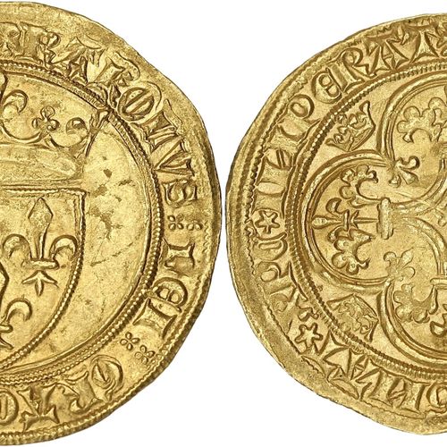 Null FRANCE / CAPETIANS
Charles VI (1380-1422). Gold shield with crown, 1st issu&hellip;