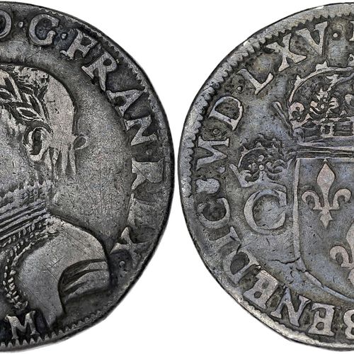 Null 法国/卡佩特人
查理九世（1560-1574）。Teston，第一类1565，M，图卢兹。Dy.1063 - G.429; 银 - 9,19克 - 2&hellip;