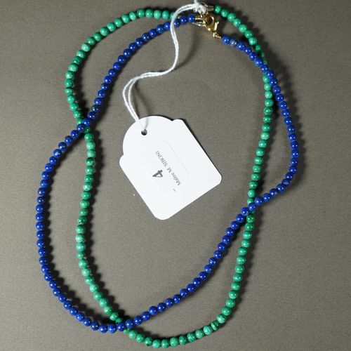 Null 4- Collier en malachite et collier en lapis-lazuli
