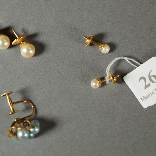 Null 264- Deux paires de boucles d'oreilles en or et perles

On y joint une bouc&hellip;