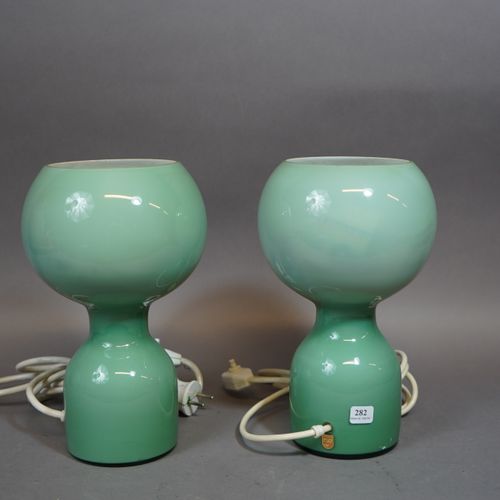 Null 282- Jean-Paul EDMONDS-ALT pour PHILIPS Paire de lampes de table en verre c&hellip;