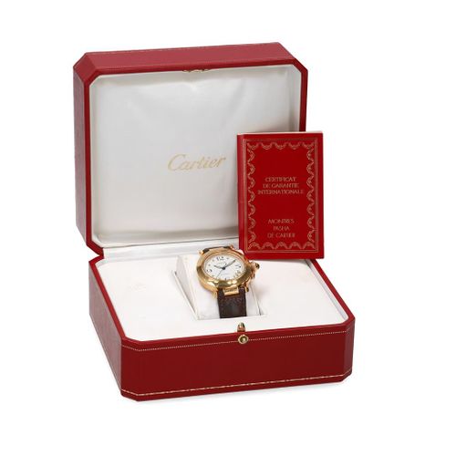 Null Montre-bracelet automatique Pasha de Cartier en or 18 carats avec bracelet &hellip;