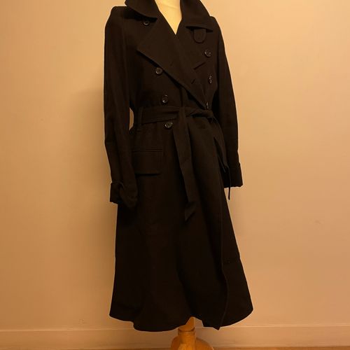 Null Ann Demeulemeester - Manteau en lainage noir. T. 40