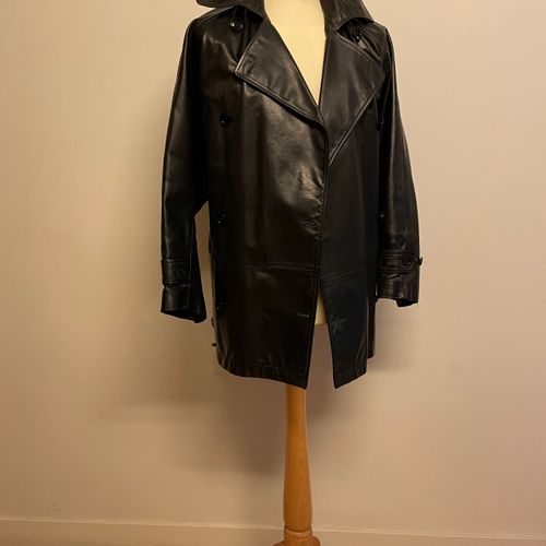 Null Joseph - Black leather 3/4 coat, size 3