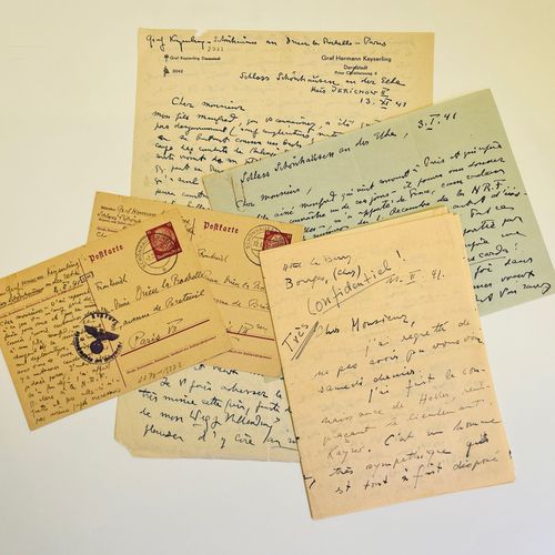 KEYSERLING Graf Herman 4 lettres autographes signées et datées de janvier 1941 à&hellip;