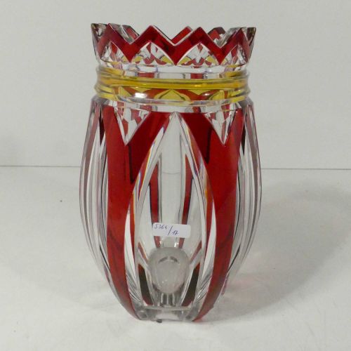 Null Vase en cristal taillé Val Saint Lambert tricolore, période Cristaux de fan&hellip;
