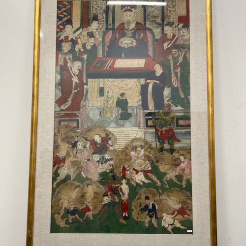 Null Encre et couleur sur papier, Chine 19ème (135 x 75cm)