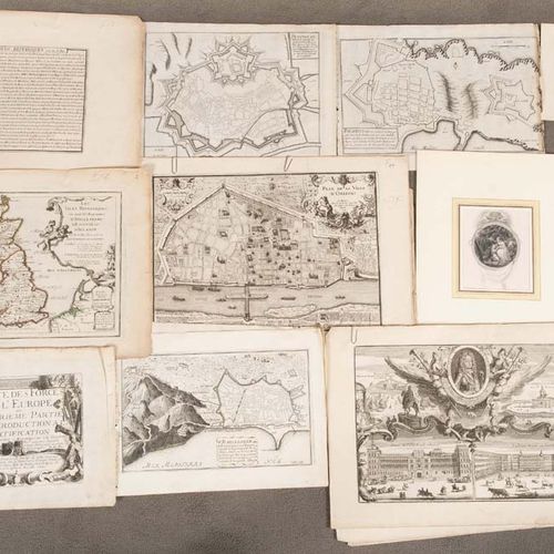 Null Vincent de Ginville and others (17th-19th c.). Mix of maps and city views, &hellip;