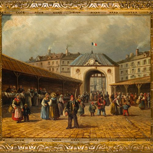 Null escuela francesa del siglo xix 
El mercado del pescado en París hacia 1842/&hellip;