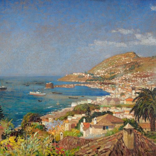 Kunze, Albert Blick über die Bucht von Funchal, Madeira. 1929. Öl auf Leinwand. &hellip;