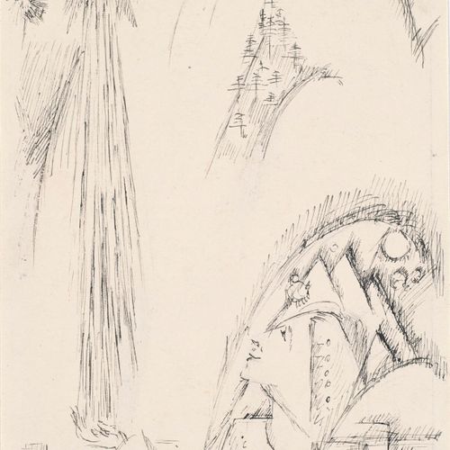 Graf, Gottfried Mädchen mit Abendstern. 1918. Tusche auf Papier. 23,5 x 14,1 cm.&hellip;
