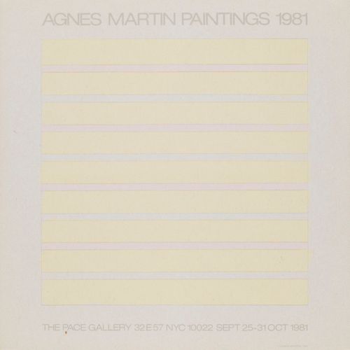 Martin, Agnes o.T. 1981. Farboffsetlithographie auf Reispapier. 27,2 x 22,8 cm (&hellip;